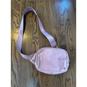 Pink 2L Lululemon Belt Bag With Adjustable Strap & Zippered Compartments